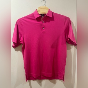 FootJoy FJ Men’s Hot Pink White Pique‎ Golf Polo SZ Medium